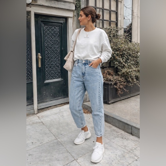 Topshop Denim - Topshop Ovoid Balloon Leg Crop Moto Vintage Jeans